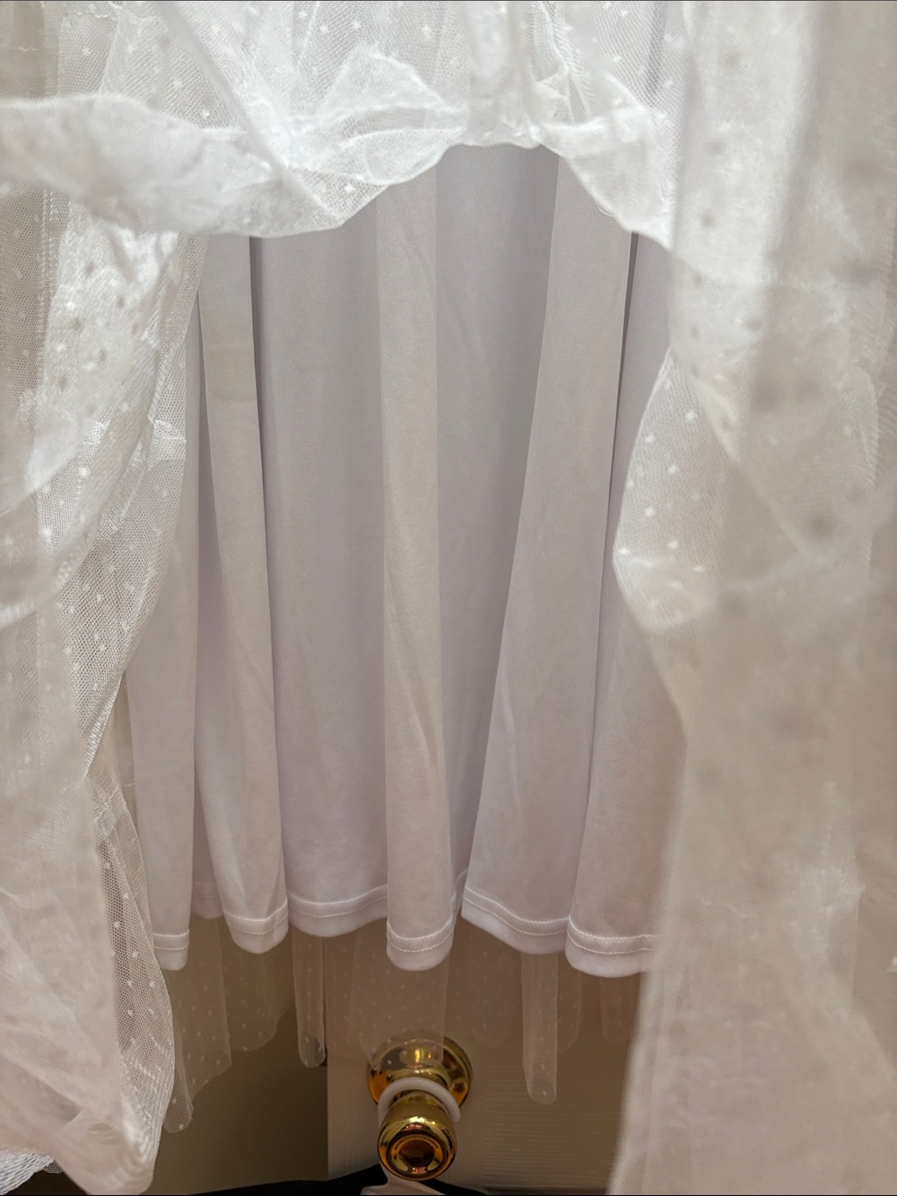 BTFBM MAXI SKIRT White Tiered Dot Mesh tulle NWT Small - Picture 9 of 10